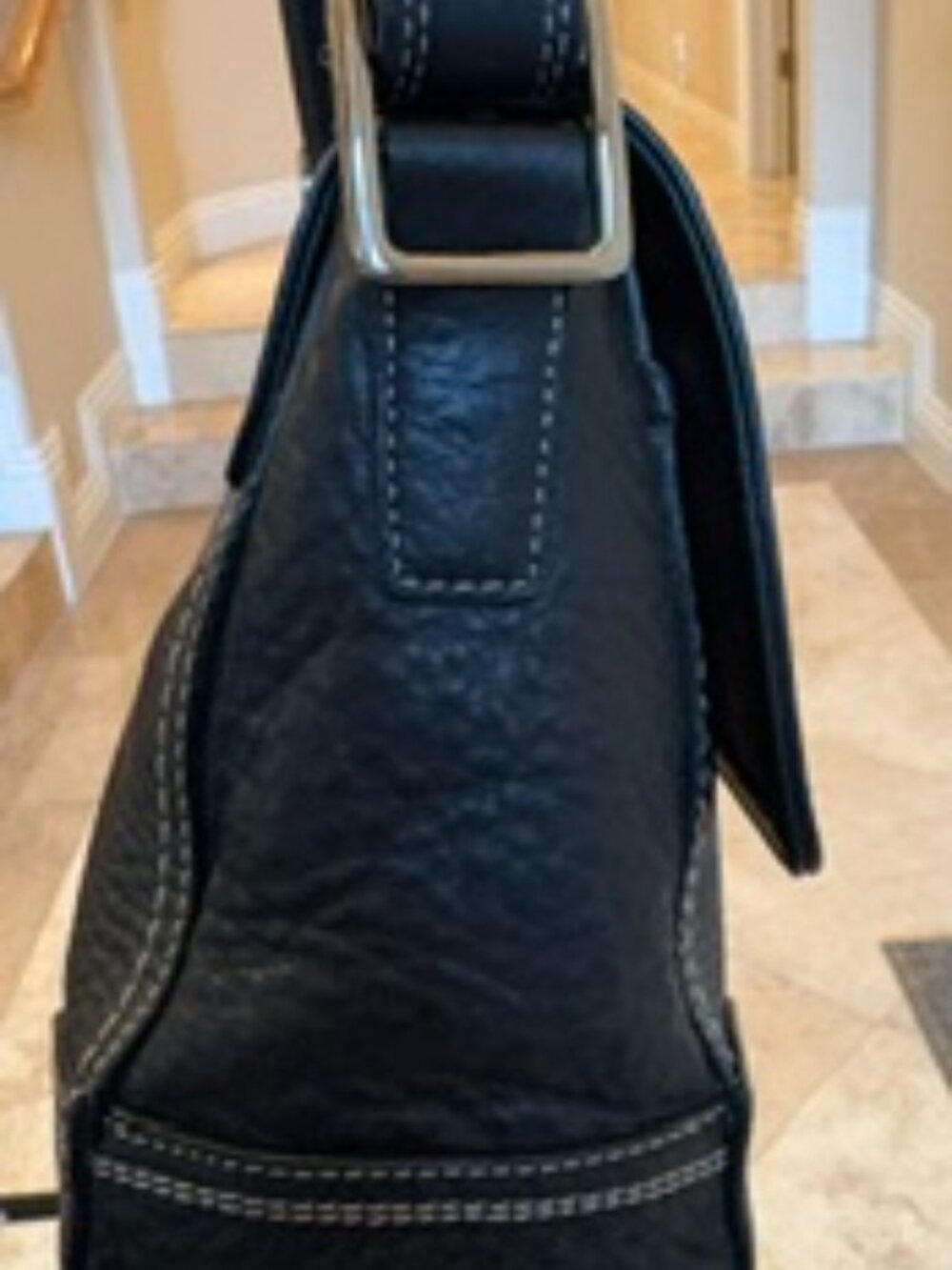 Coach F13957 Black Pebbled Leather Turnlock Flap Shoulder Crossbody Bag - Picture 9 of 10